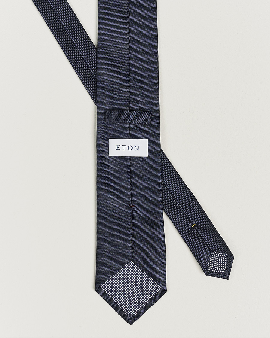 Mies | Solmiot | Eton | Silk Basket Weave Tie Navy