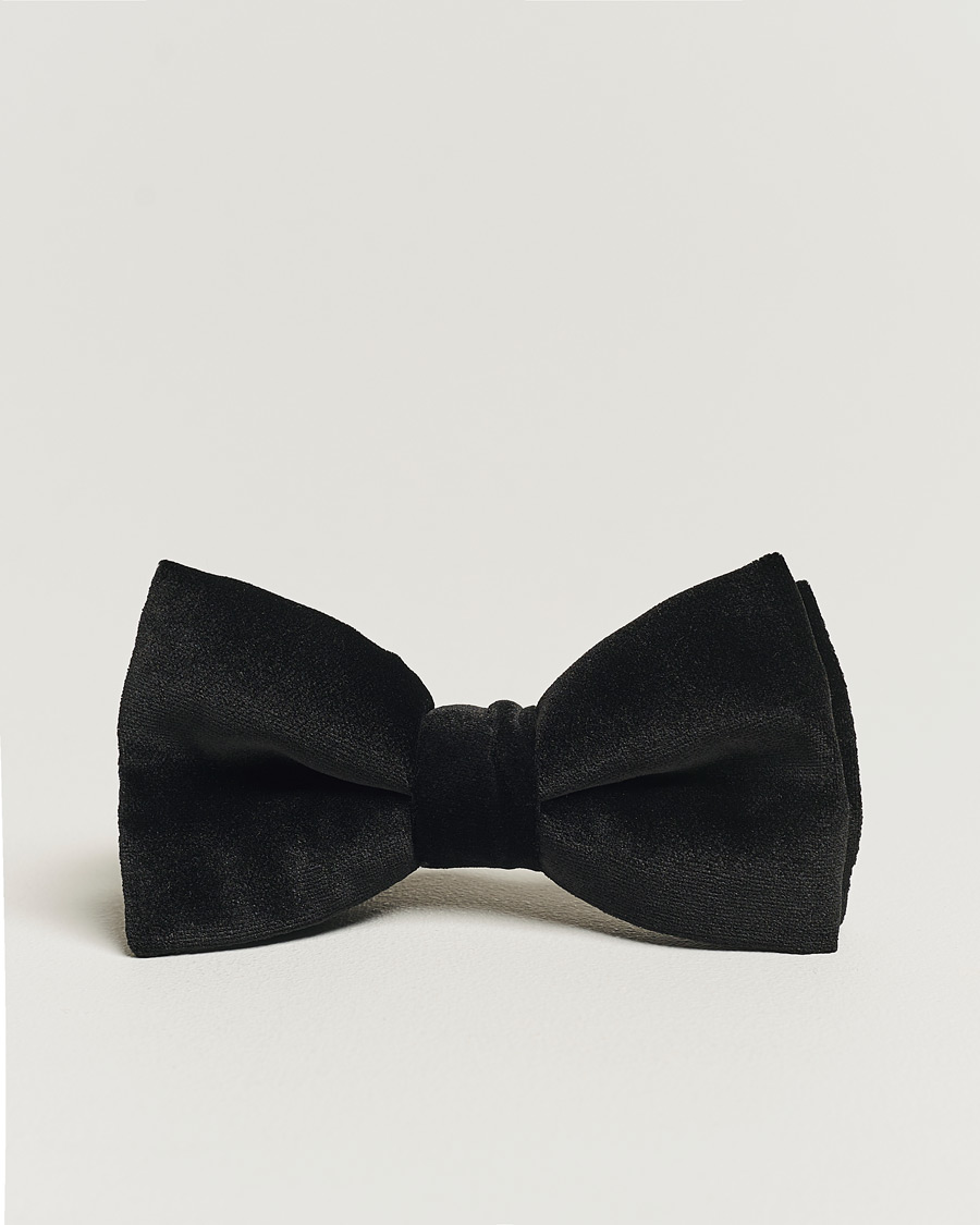 Mies | Eton Pre-Tied Velvet Bow Tie Black | Eton | Pre-Tied Velvet Bow Tie Black