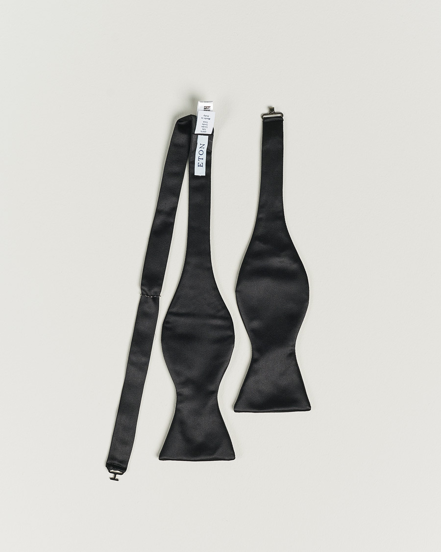 Mies | Eton Self-Tie Silk Bow Tie Black | Eton | Self-Tie Silk Bow Tie Black