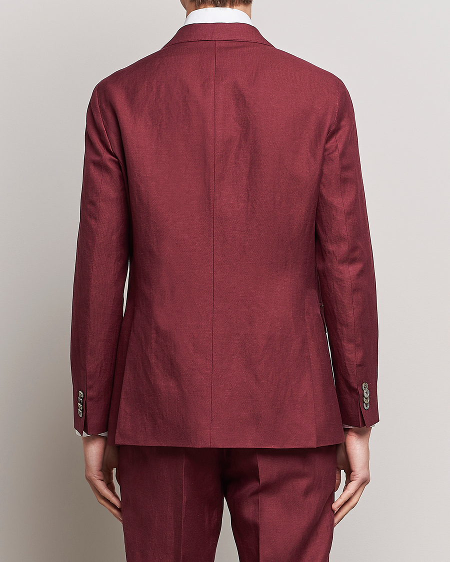 Mies | Pikkutakit | Oscar Jacobson | Farris Double Breasted Linen Blazer Moon Red