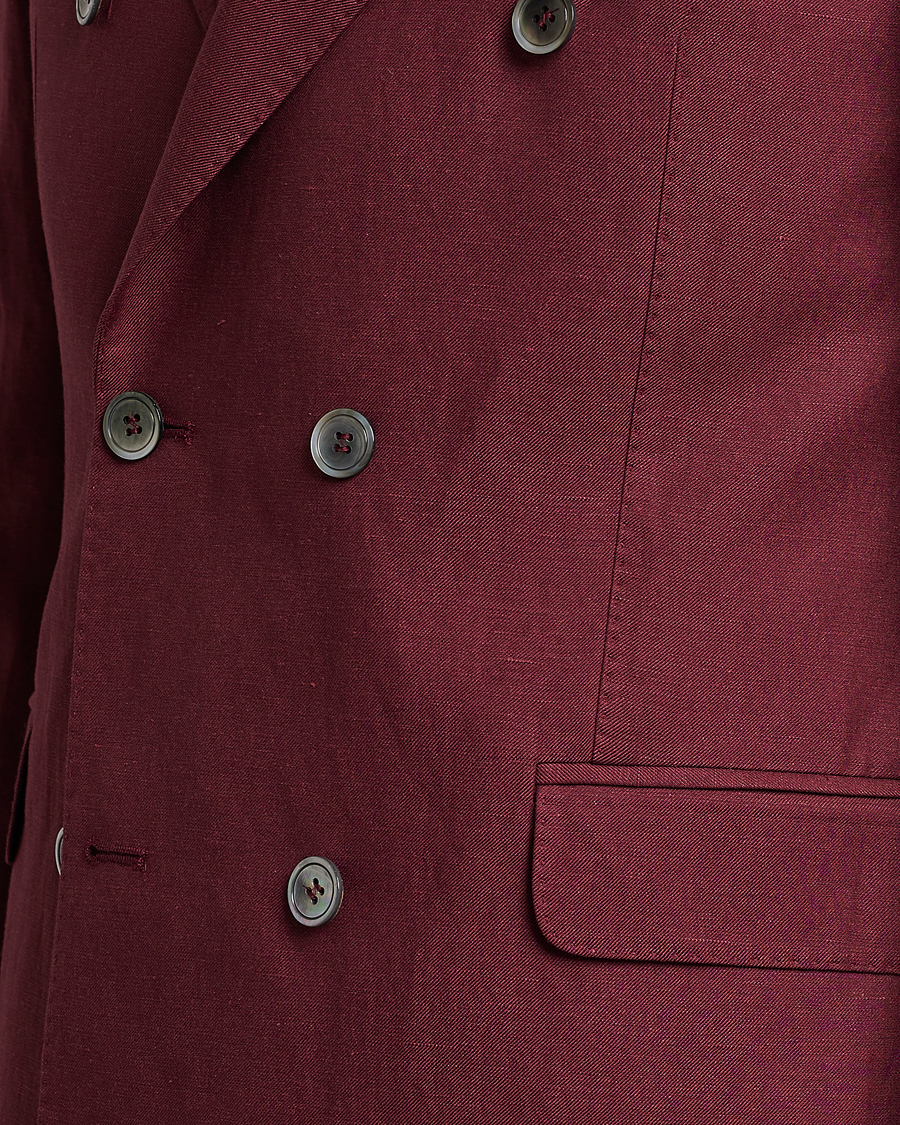 Mies | Pikkutakit | Oscar Jacobson | Farris Double Breasted Linen Blazer Moon Red