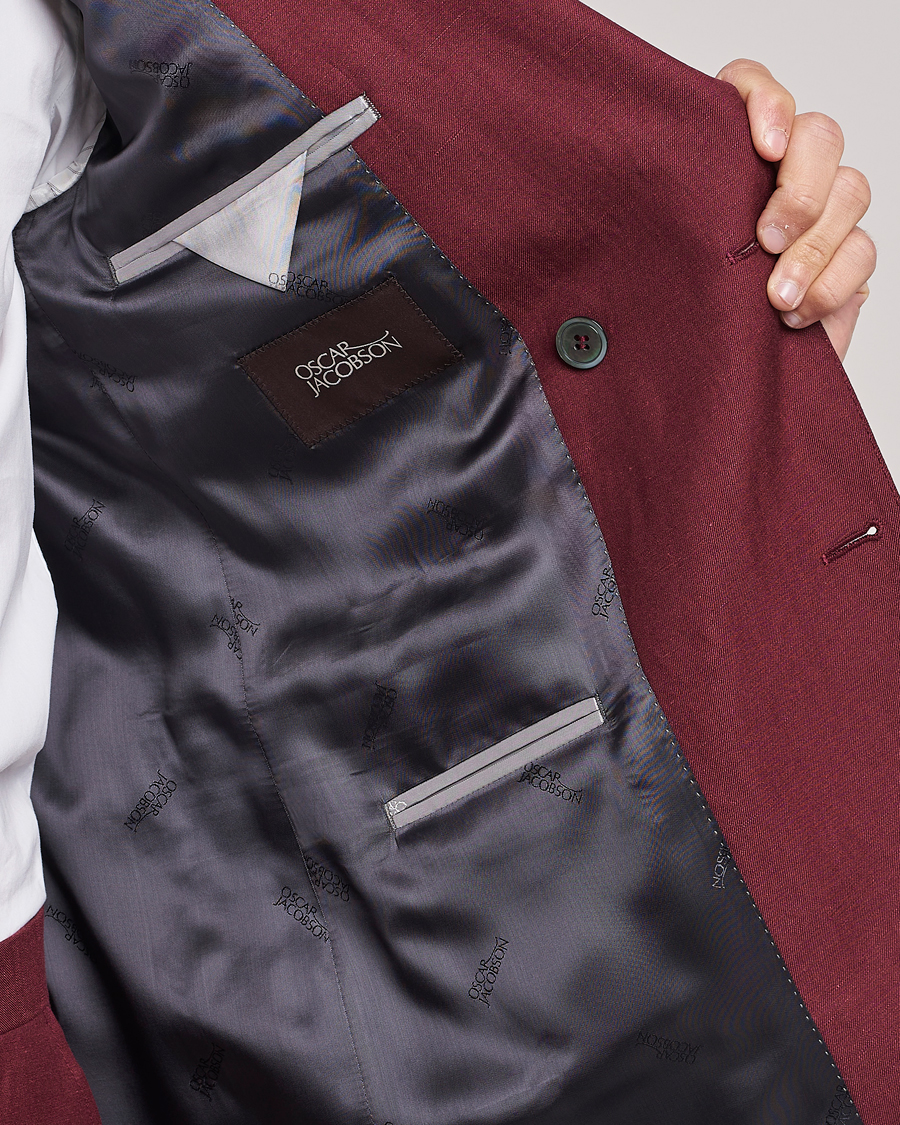 Mies | Pikkutakit | Oscar Jacobson | Farris Double Breasted Linen Blazer Moon Red