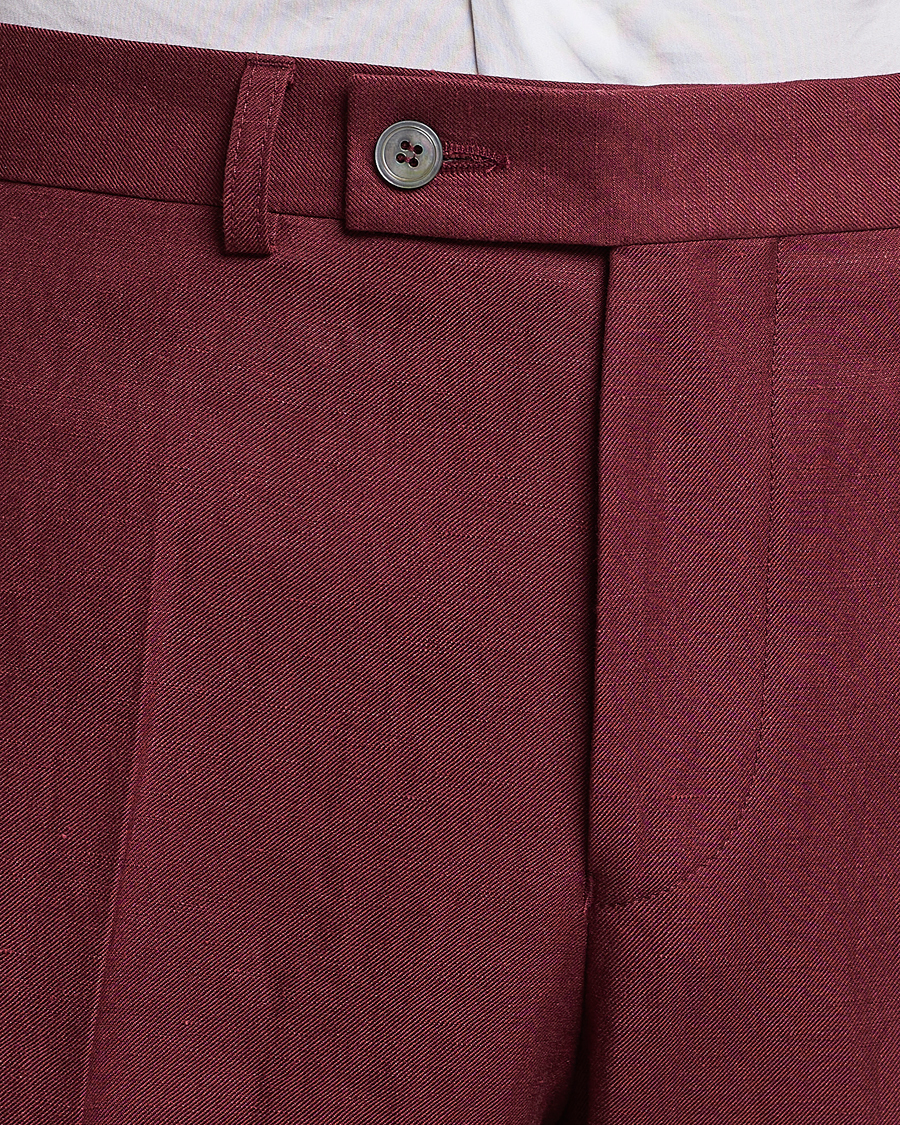 Mies | Housut | Oscar Jacobson | Deccan Linen Trousers Moon Red