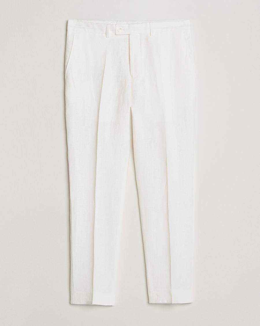 Mies | Housut | Oscar Jacobson | Deccan Linen Trousers White