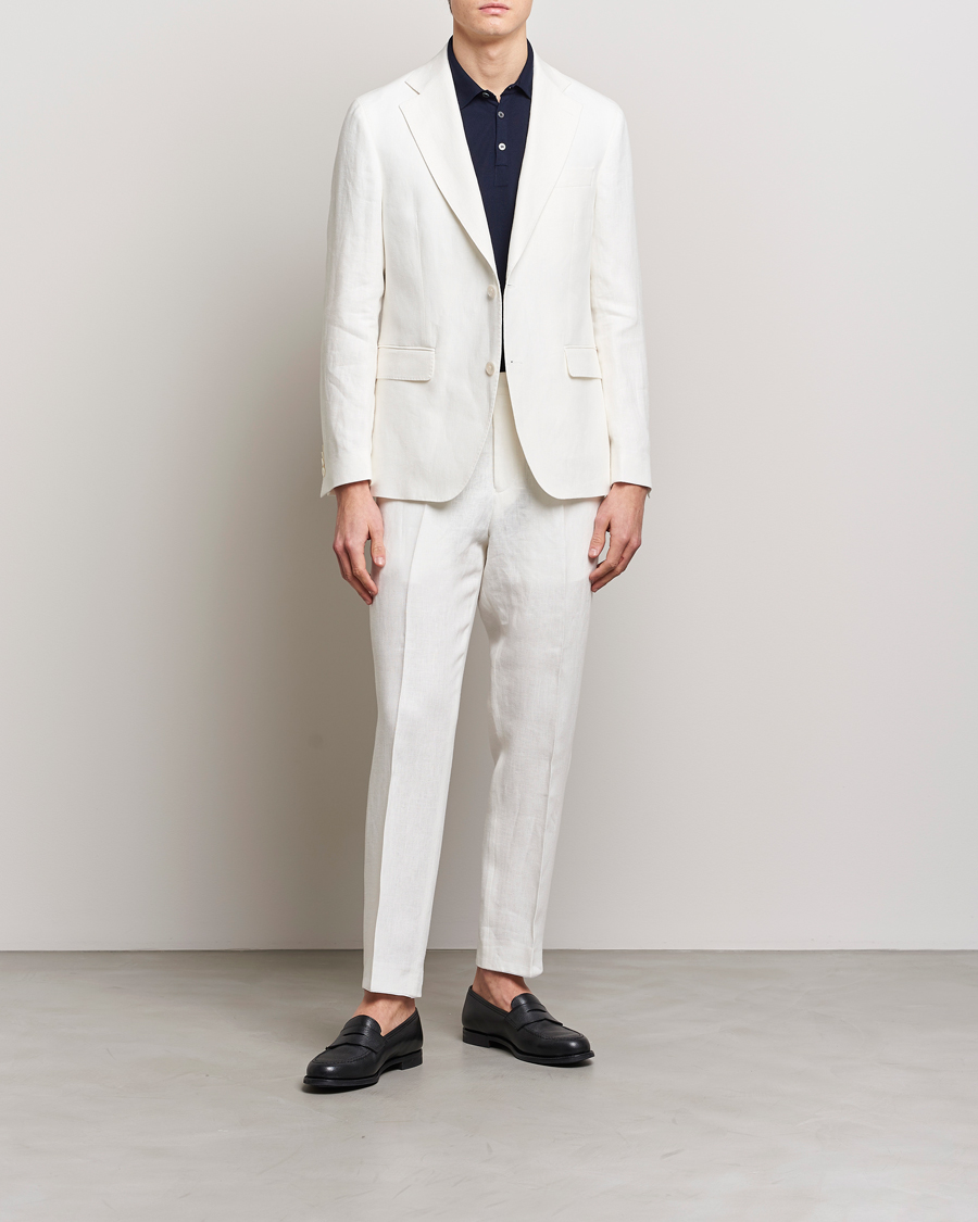 Mies | Housut | Oscar Jacobson | Deccan Linen Trousers White