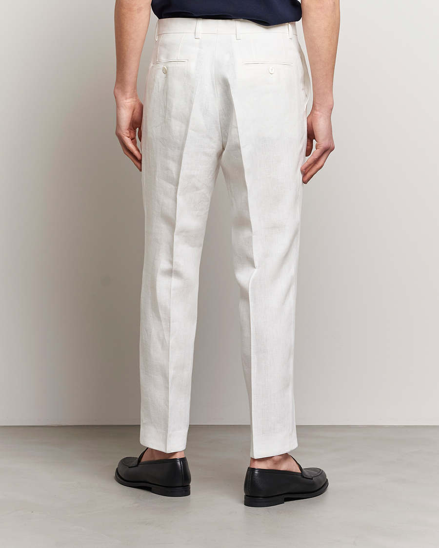 Mies | Housut | Oscar Jacobson | Deccan Linen Trousers White