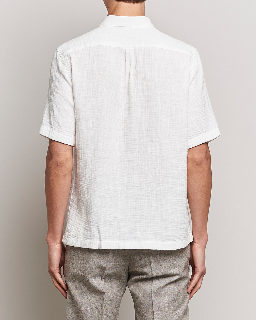Mies | Kauluspaidat | Oscar Jacobson | Regular Fit City Crepe Linen Shirt Off White