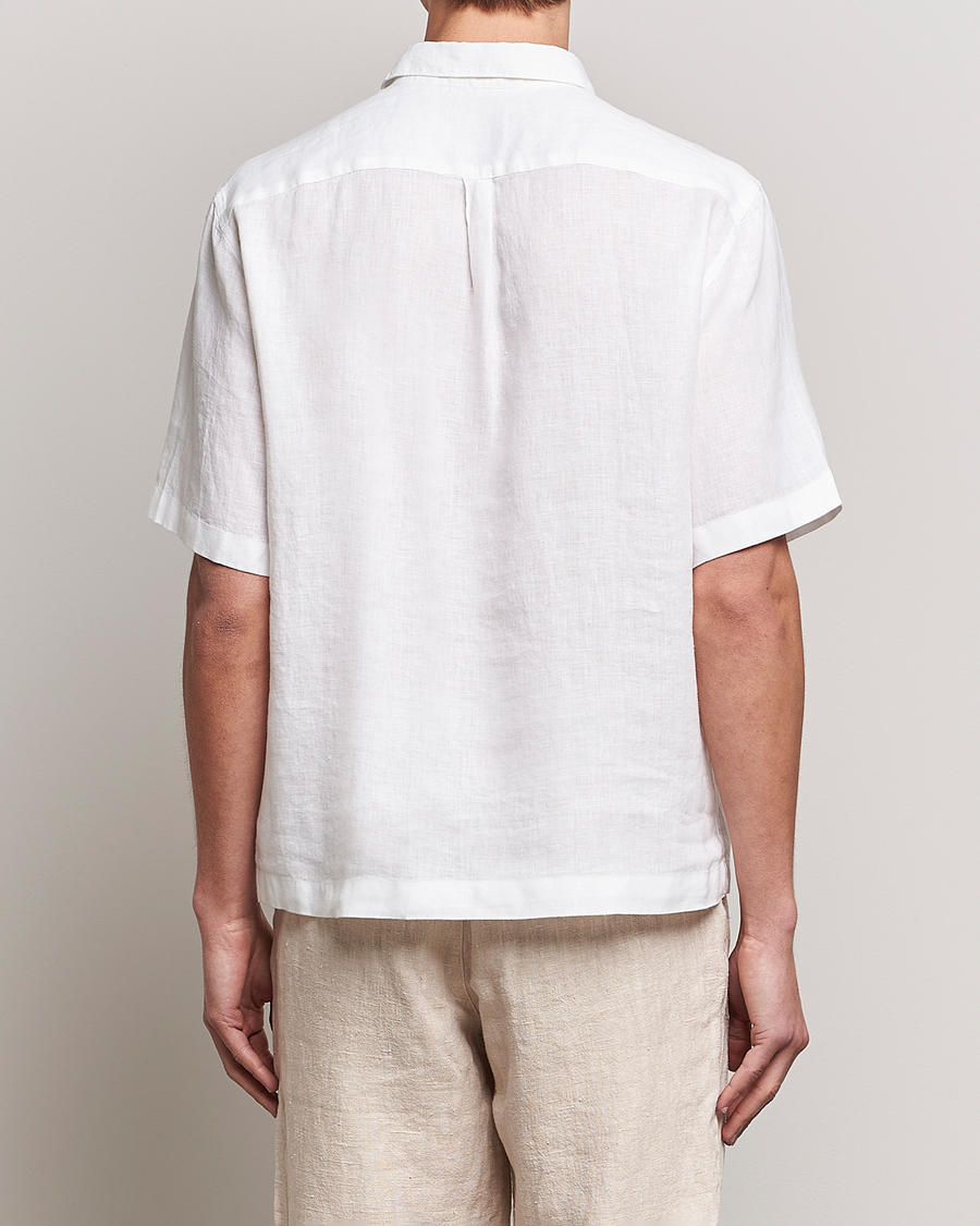 Mies | Kauluspaidat | Oscar Jacobson | Regular Fit City Signature Linen Shirt White