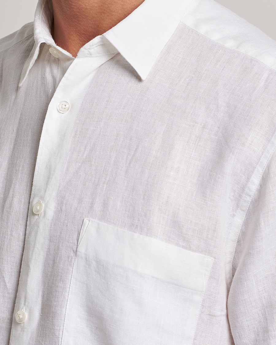 Mies | Kauluspaidat | Oscar Jacobson | Regular Fit City Signature Linen Shirt White