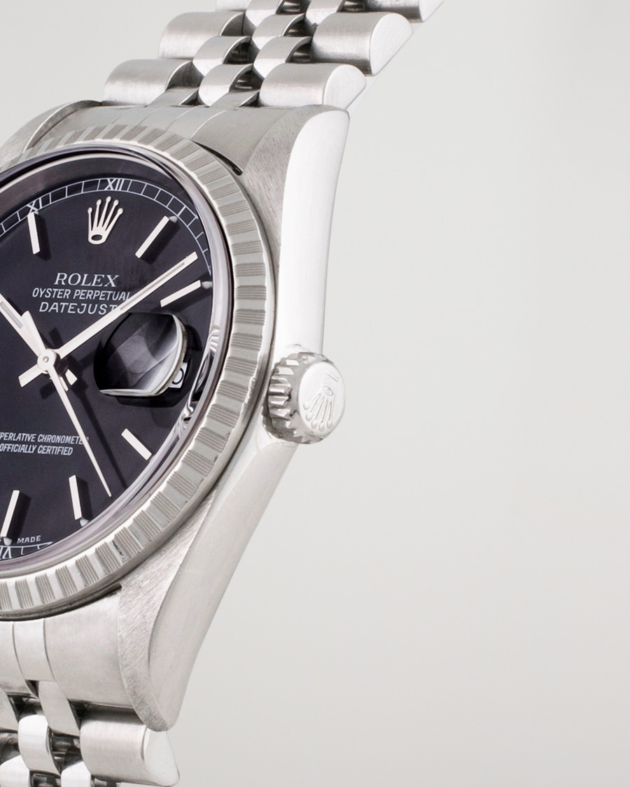 Mies | Pre-Owned & Vintage Watches | Rolex Pre-Owned | Datejust 16220 Oyster Perpetual Black Steel Black