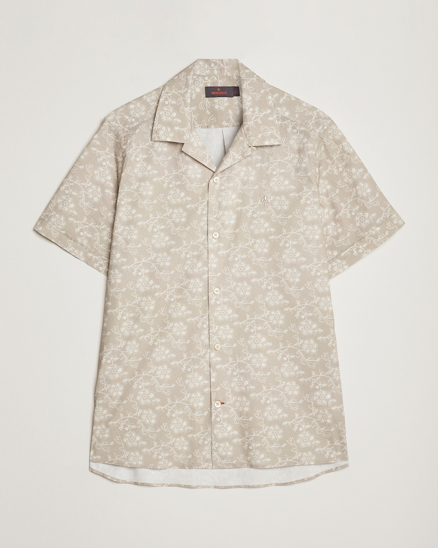Mies | Kauluspaidat | Morris | Printed Short Sleeve Shirt Khaki