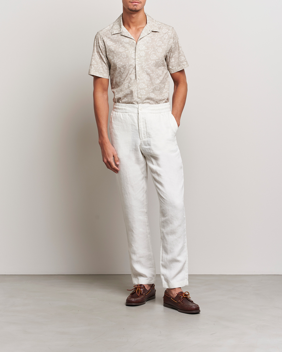 Mies | Kauluspaidat | Morris | Printed Short Sleeve Shirt Khaki