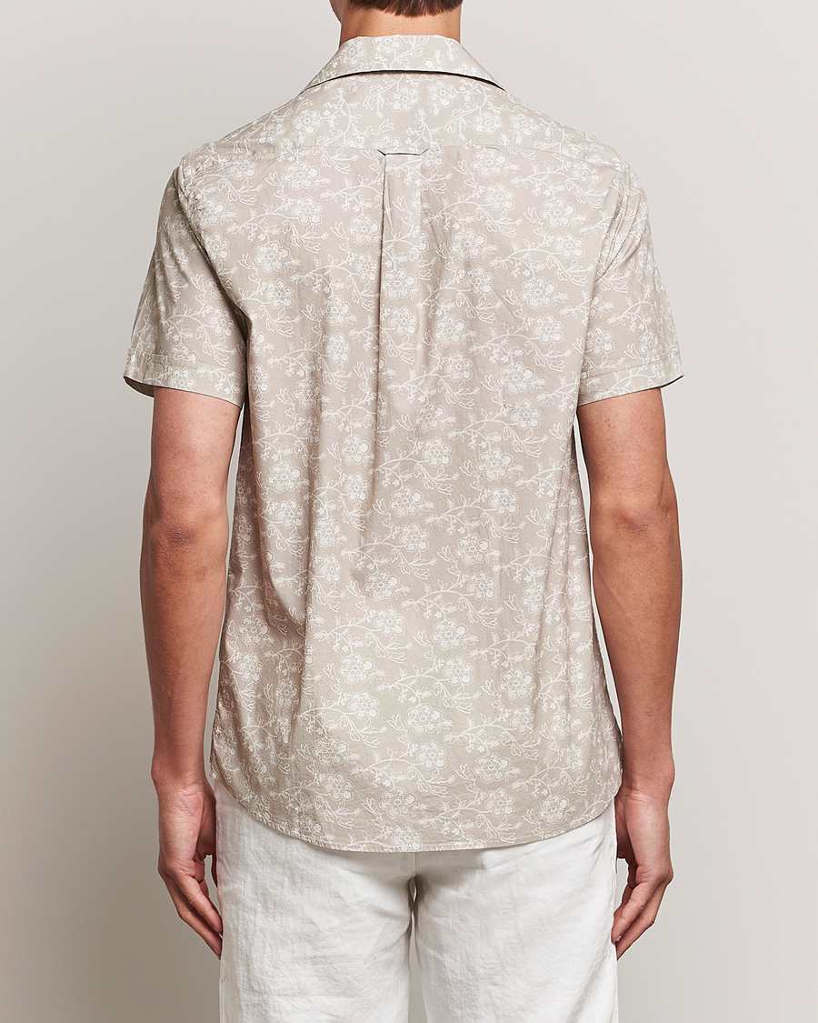 Mies | Kauluspaidat | Morris | Printed Short Sleeve Shirt Khaki