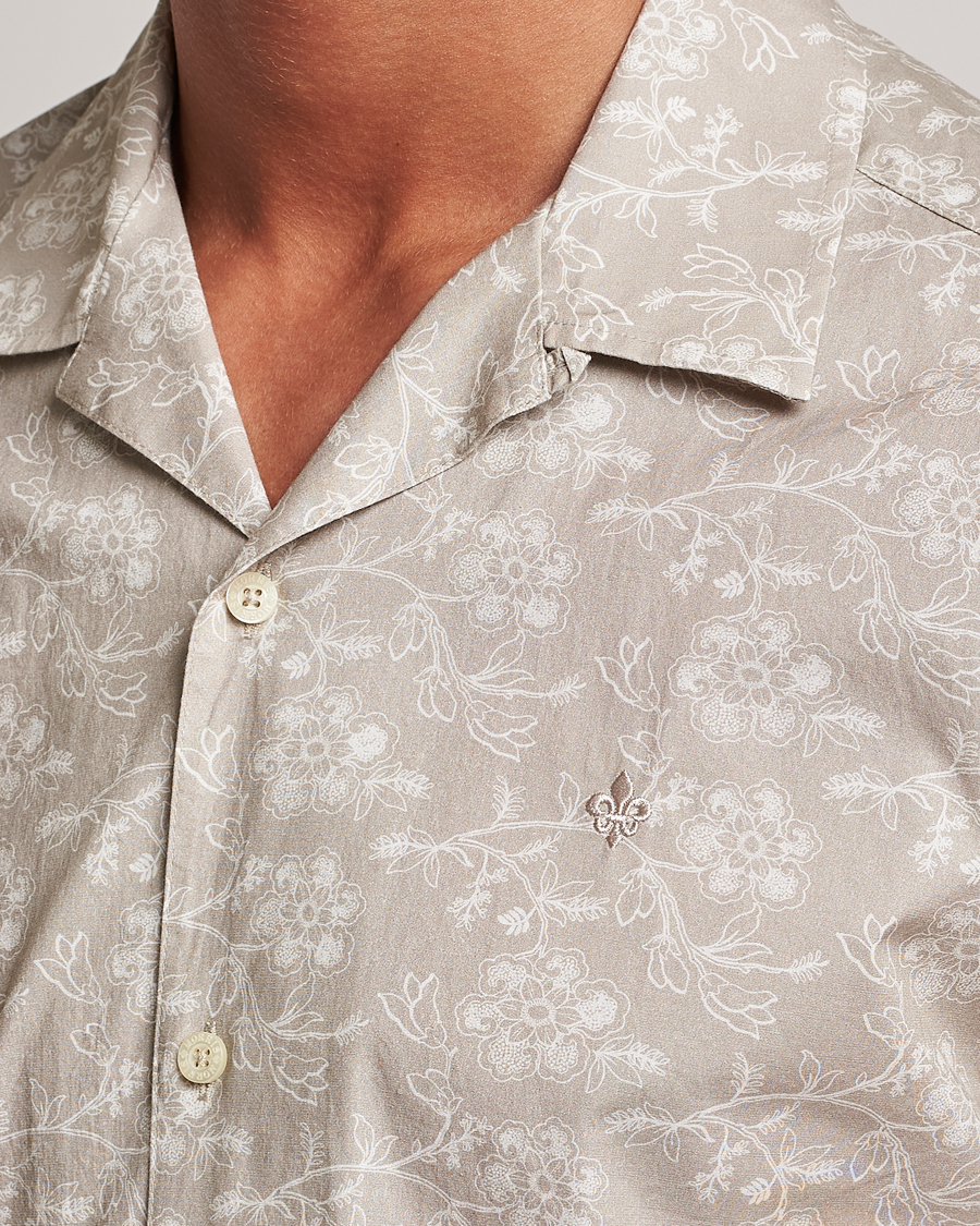 Mies | Kauluspaidat | Morris | Printed Short Sleeve Shirt Khaki
