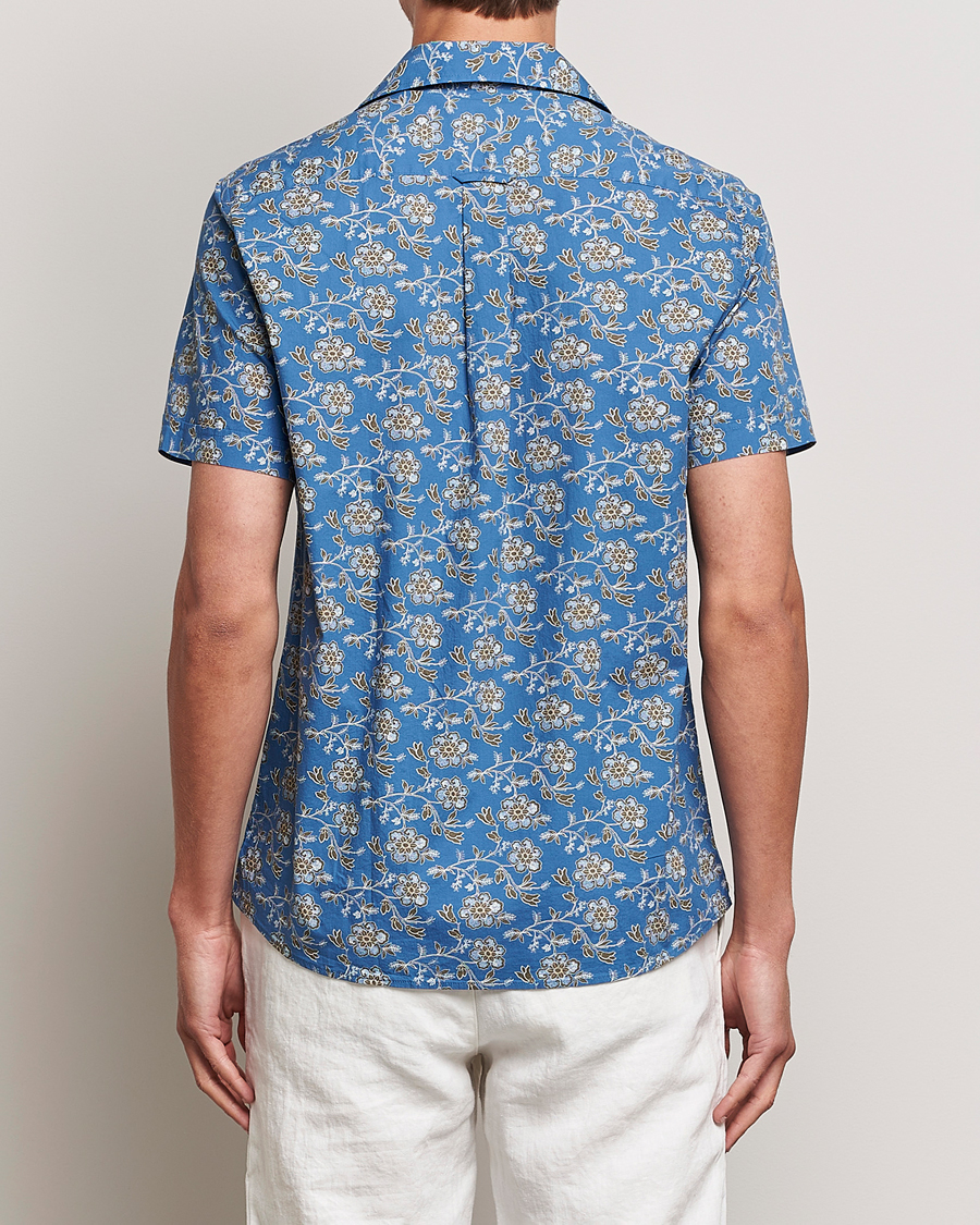 Mies | Kauluspaidat | Morris | Printed Short Sleeve Shirt Blue