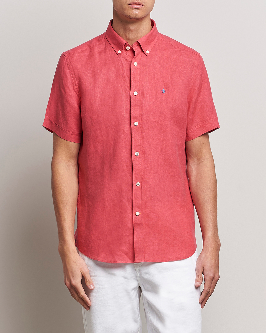 Mies | Morris | Morris | Douglas Linen Short Sleeve Shirt Cerise