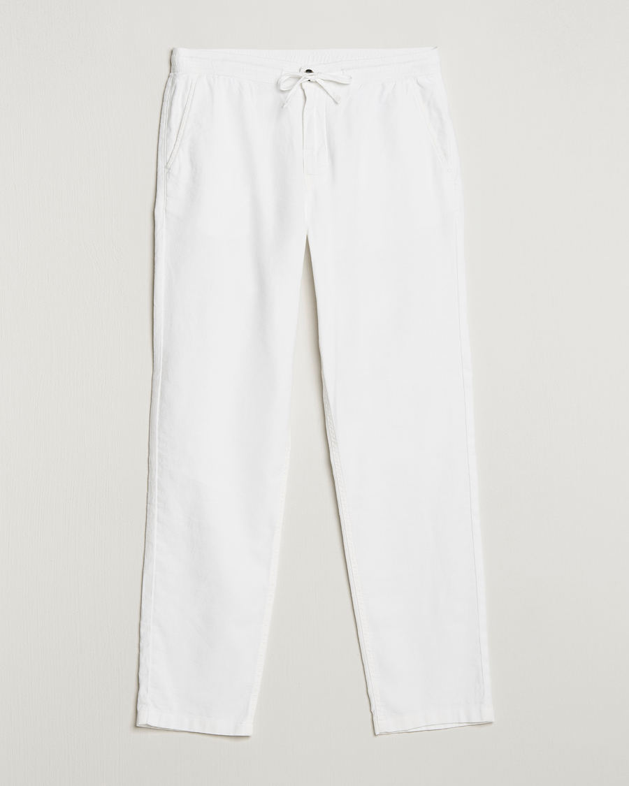 Mies | Housut | Morris | Fenix Linen Drawstring Trousers White