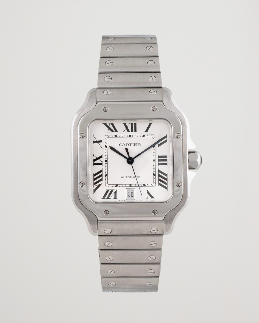 Mies | Pre-Owned & Vintage Watches | Cartier Pre-Owned | Santos De Cartier Steel White