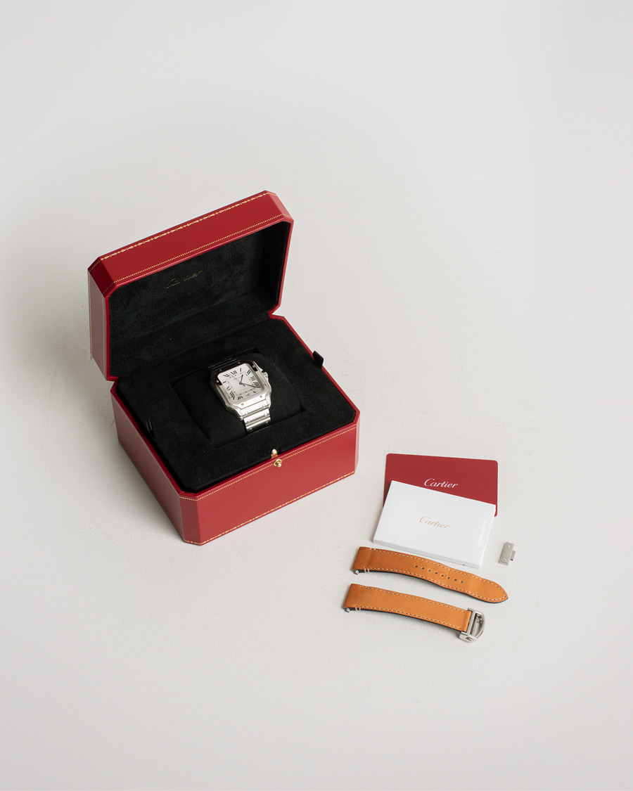 Mies | Pre-Owned & Vintage Watches | Cartier Pre-Owned | Santos De Cartier Steel White