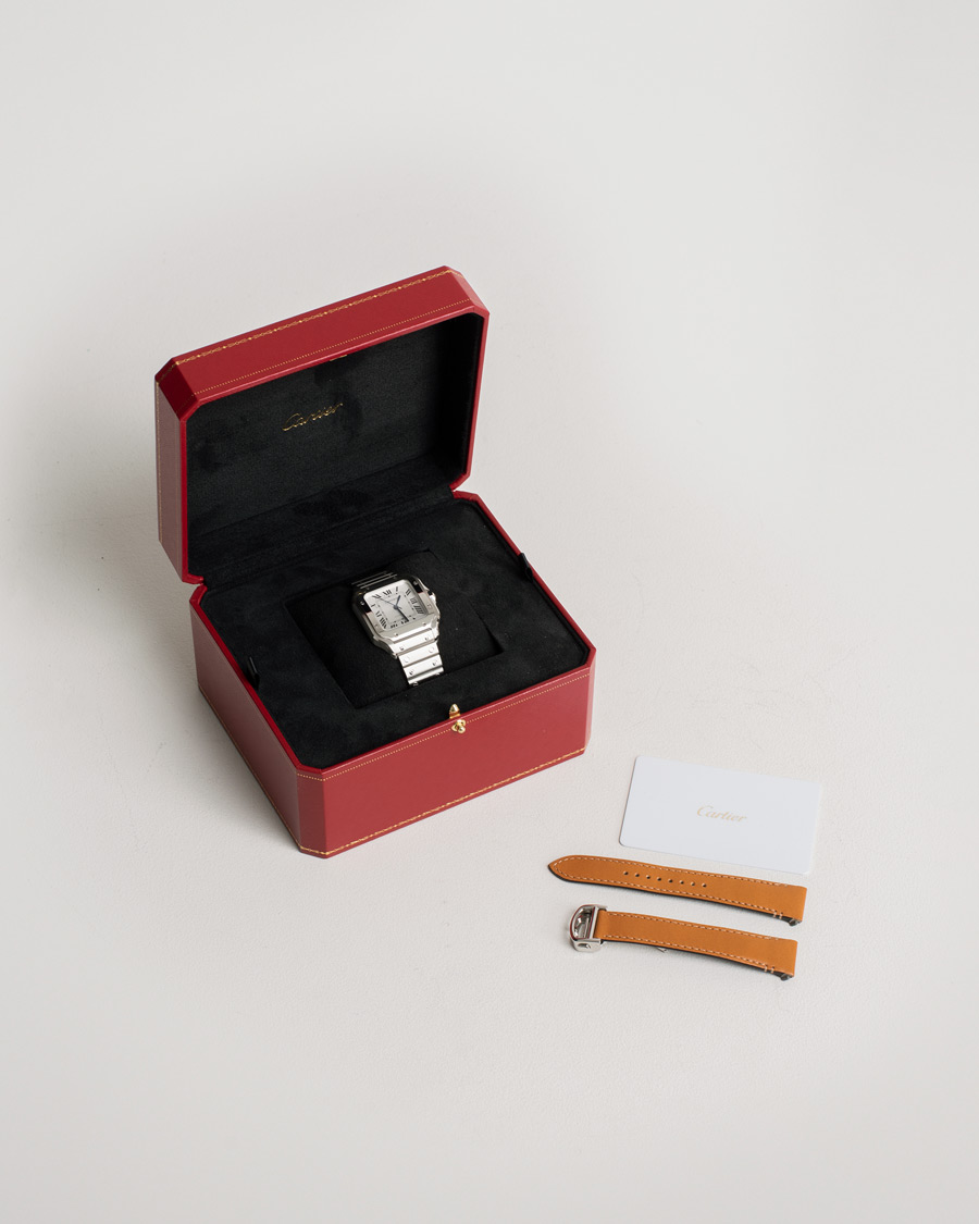 Mies | Pre-Owned & Vintage Watches | Cartier Pre-Owned | Santos De Cartier WSSA0029 Steel White