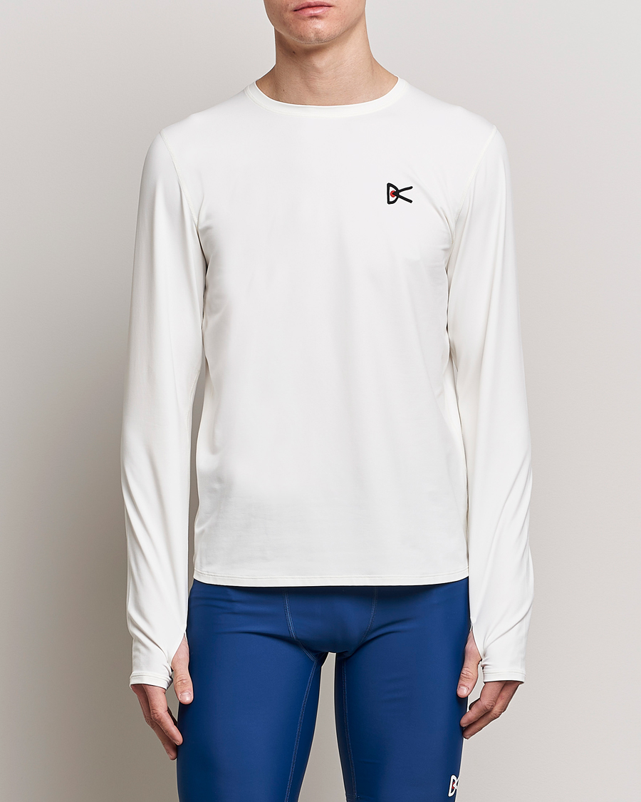 Mies | T-paidat | District Vision | Deva-Tech Long Sleeve T-Shirt White