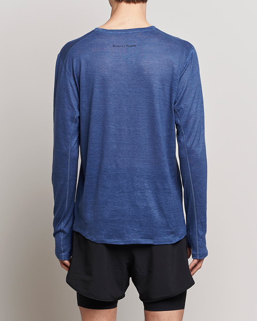 Mies | T-paidat | District Vision | Suhka Hemp Long Sleeve T-Shirt Ocean Blue