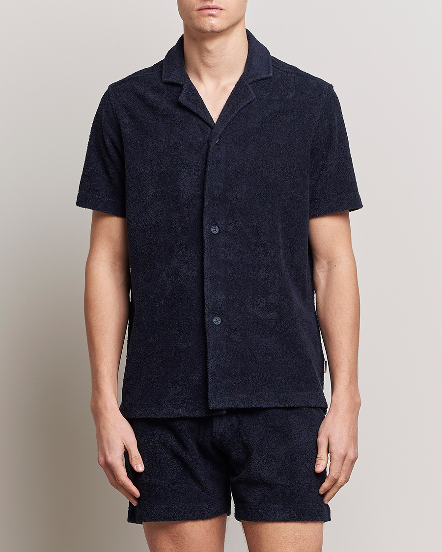 Mies | Kauluspaidat | Orlebar Brown | Howell Short Sleeve Terry Shirt Night Iris