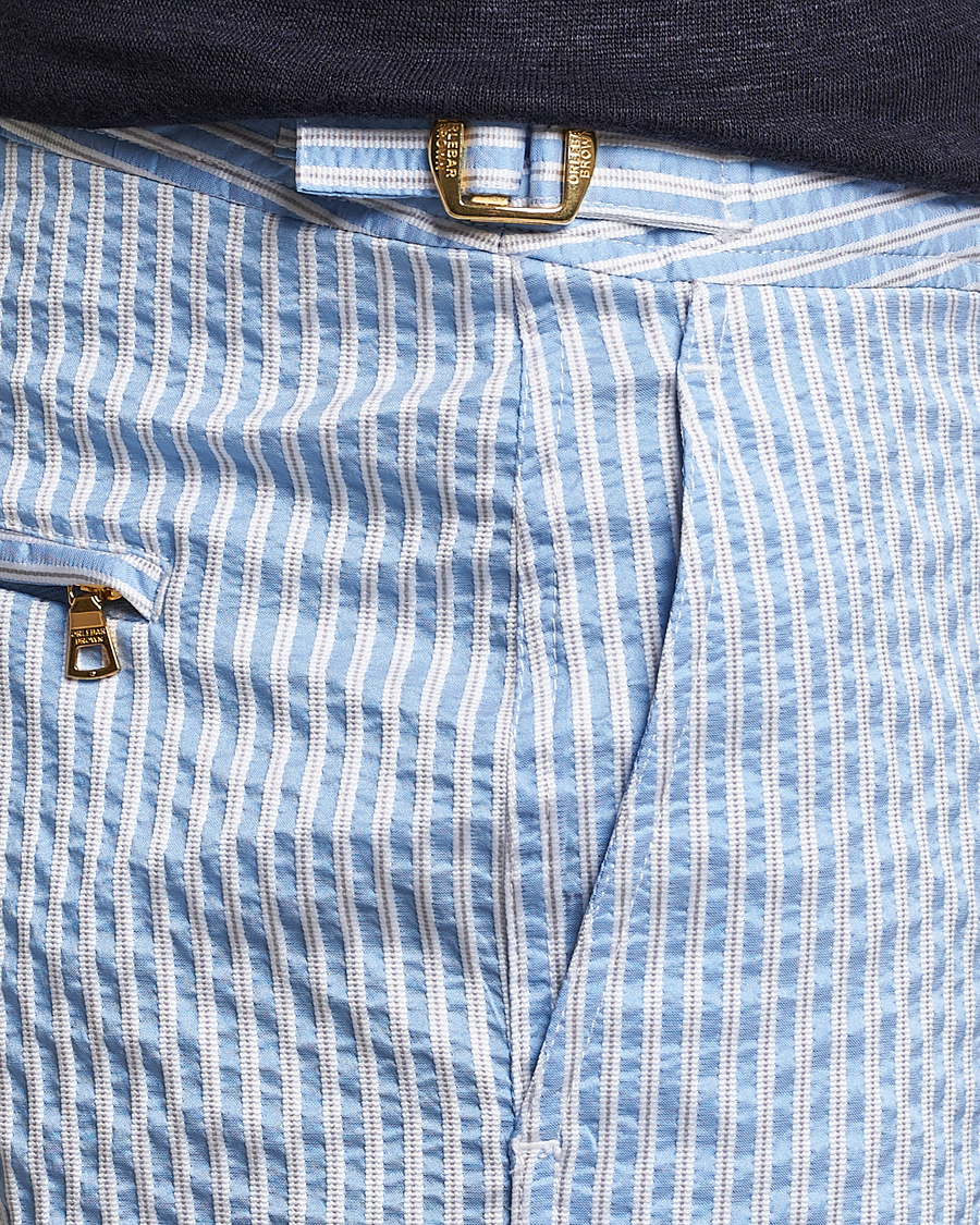 Mies | Uimahousut | Orlebar Brown | Bulldog Classic Stripe Swimshorts White/Light Island Sky