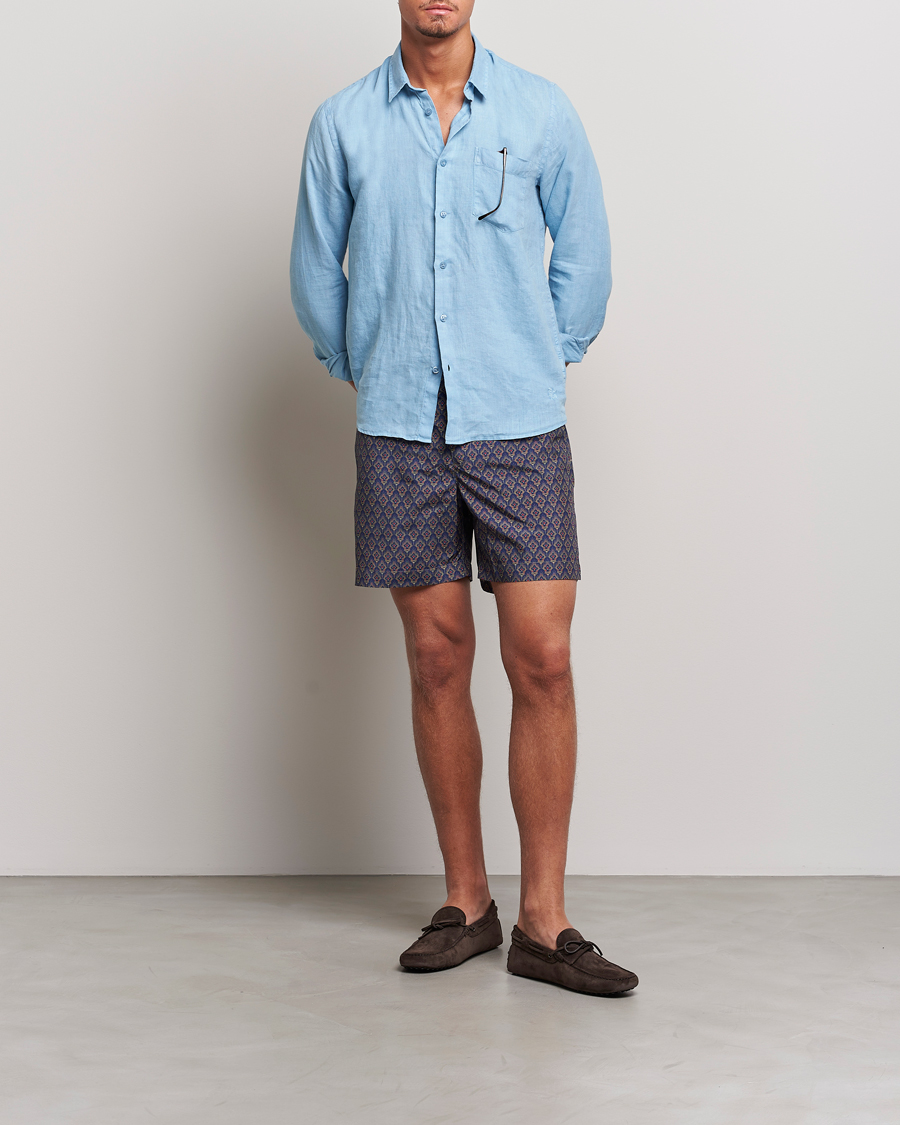 Mies | Uimahousut | Orlebar Brown | Bulldog Sunny Deco Printed Swimshorts Midnight Navy