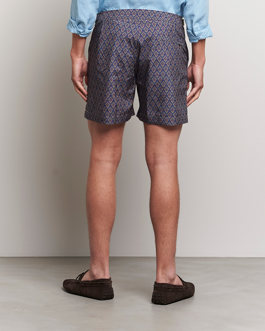 Mies | Uimahousut | Orlebar Brown | Bulldog Sunny Deco Printed Swimshorts Midnight Navy