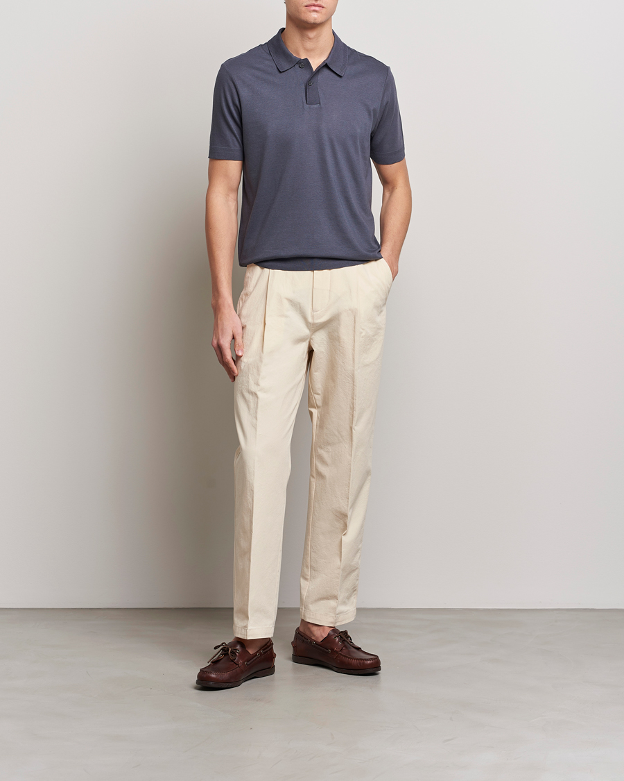 Mies | Pikeet | Orlebar Brown | Jarrett Knitted Rib Polo Piranha Grey