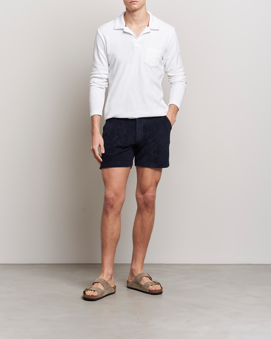 Mies | Puserot | Orlebar Brown | Terry Long Sleeve OB Stripe White