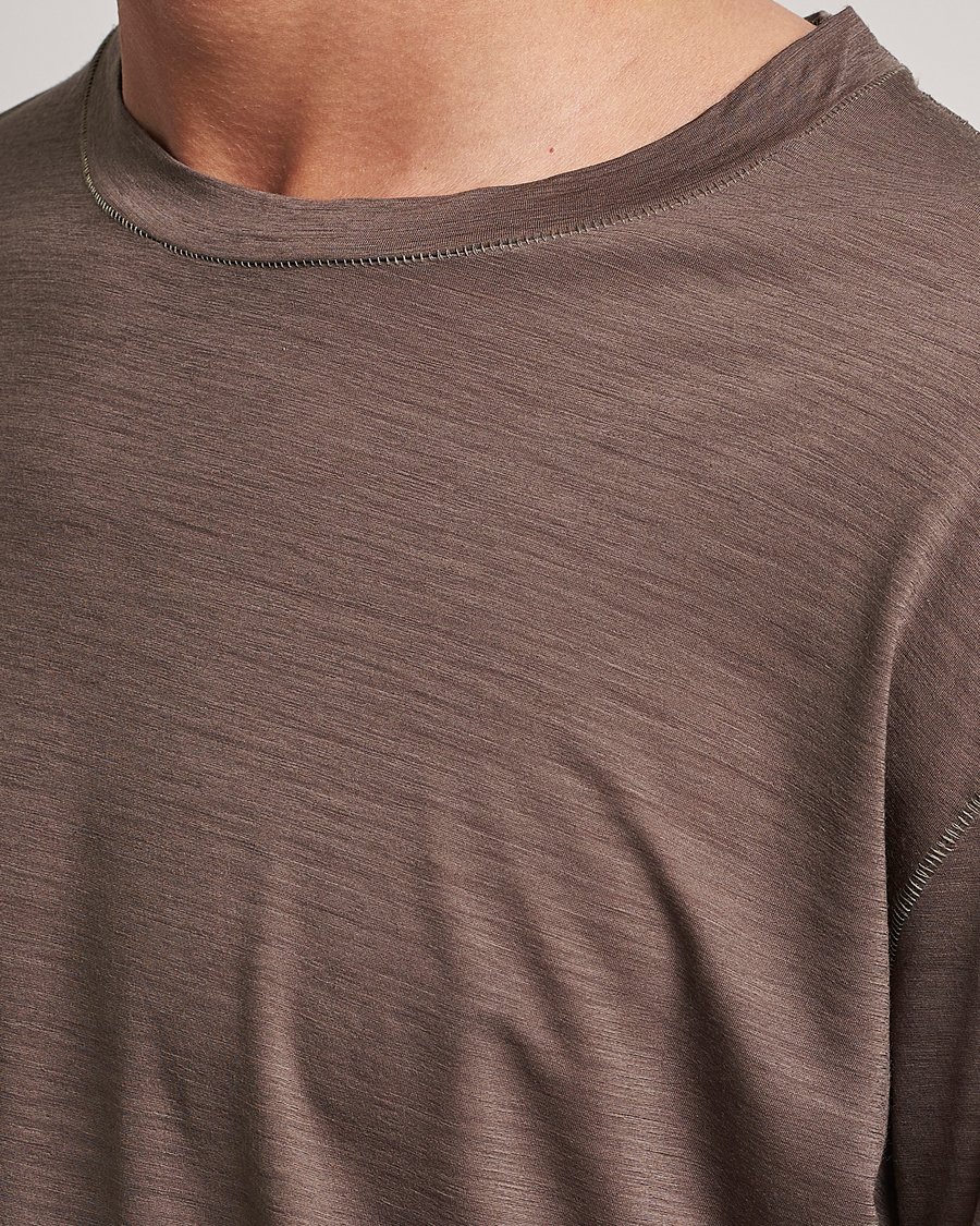 Mies | T-paidat | Satisfy | CloudMerino Long Tee Warm Stone
