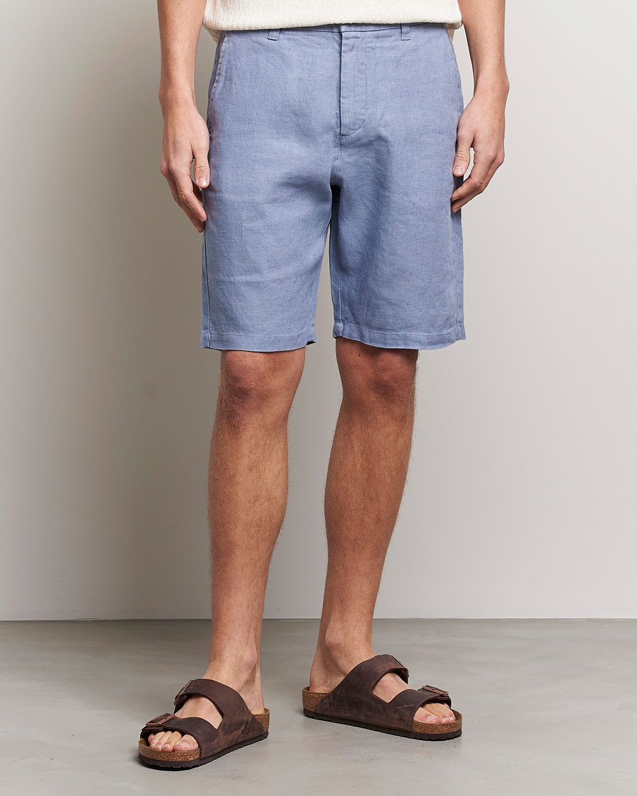 Mies | Pellavashortsit | NN07 | Crown Linen Shorts Dust Blue