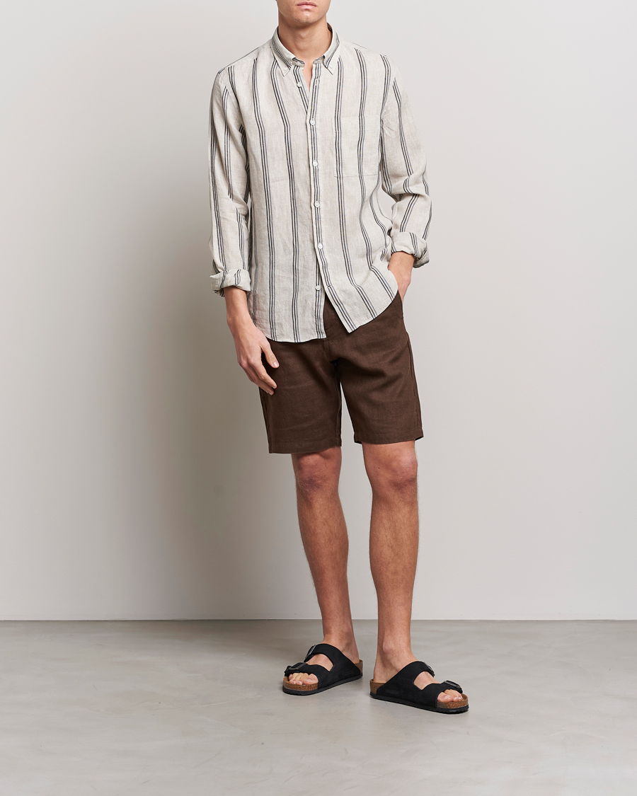 Mies | Shortsit | NN07 | Crown Linen Shorts Brown