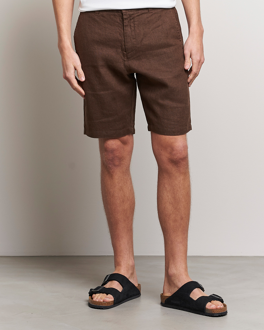 Mies |  | NN07 | Crown Linen Shorts Brown