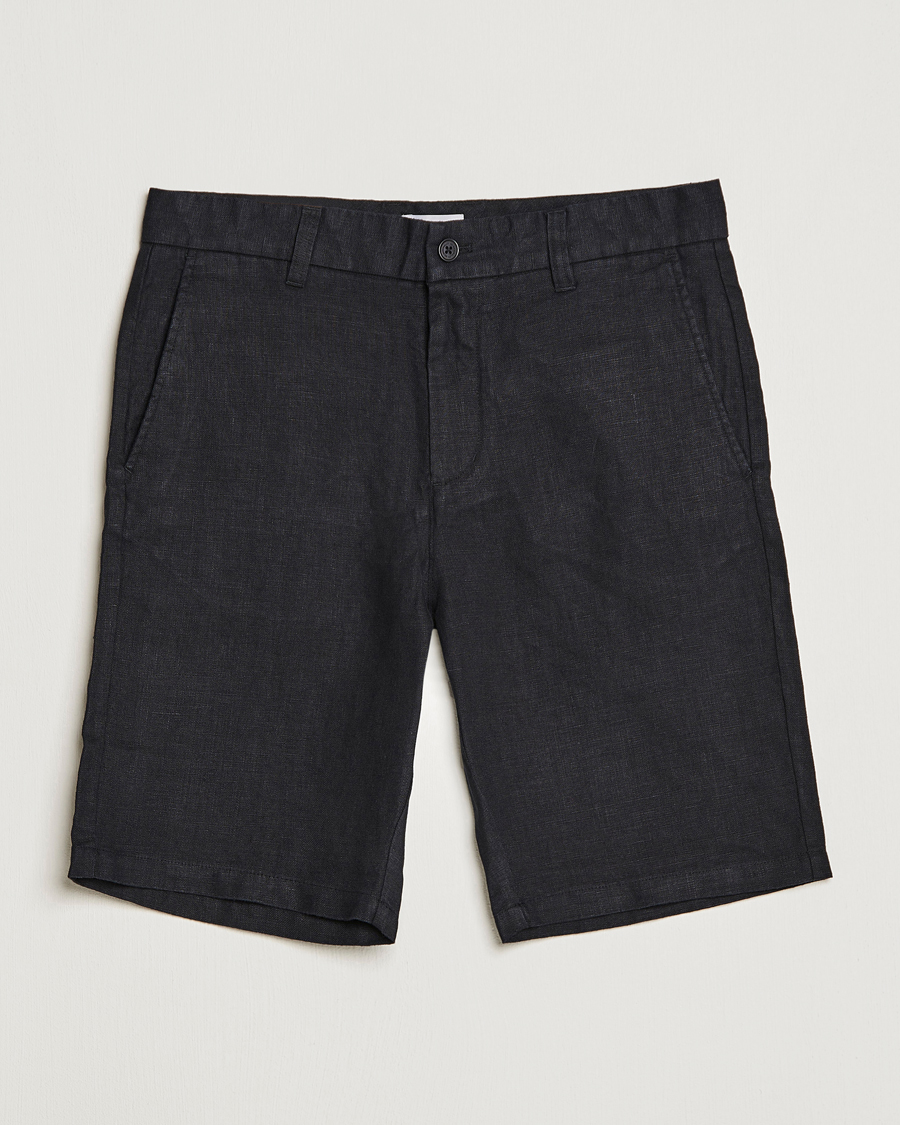 Mies | Shortsit | NN07 | Crown Linen Shorts Black
