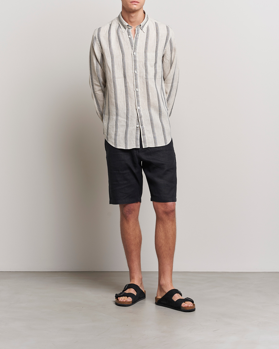 Mies | Shortsit | NN07 | Crown Linen Shorts Black