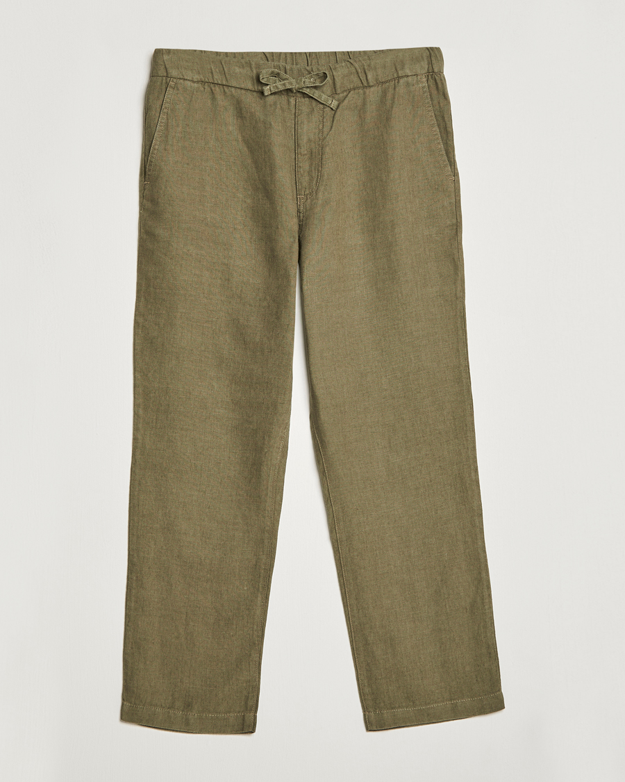 Mies | Housut | NN07 | Keith Drawstring Linen Trousers Army