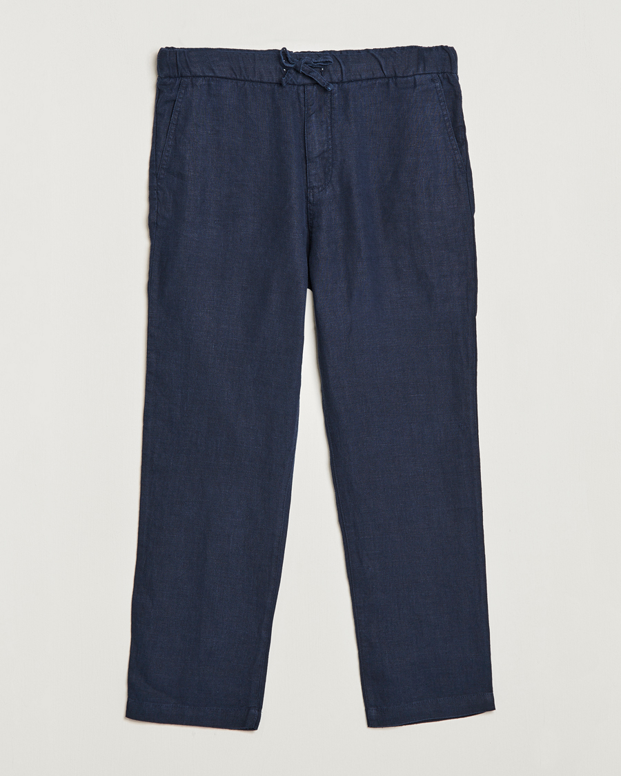 Mies | Housut | NN07 | Keith Drawstring Linen Trousers Navy