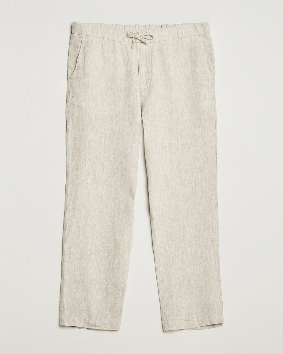 Mies | Housut | NN07 | Keith Drawstring Linen Trousers Oat