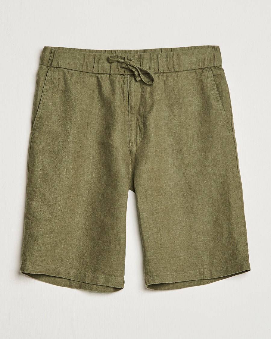 Mies | Shortsit | NN07 | Keith Drawstring Linen Shorts Army