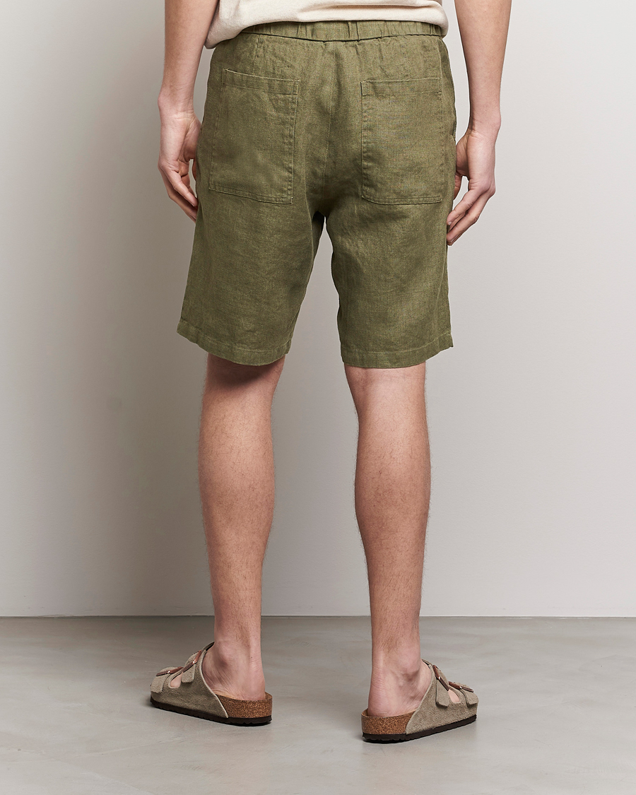 Mies | Shortsit | NN07 | Keith Drawstring Linen Shorts Army