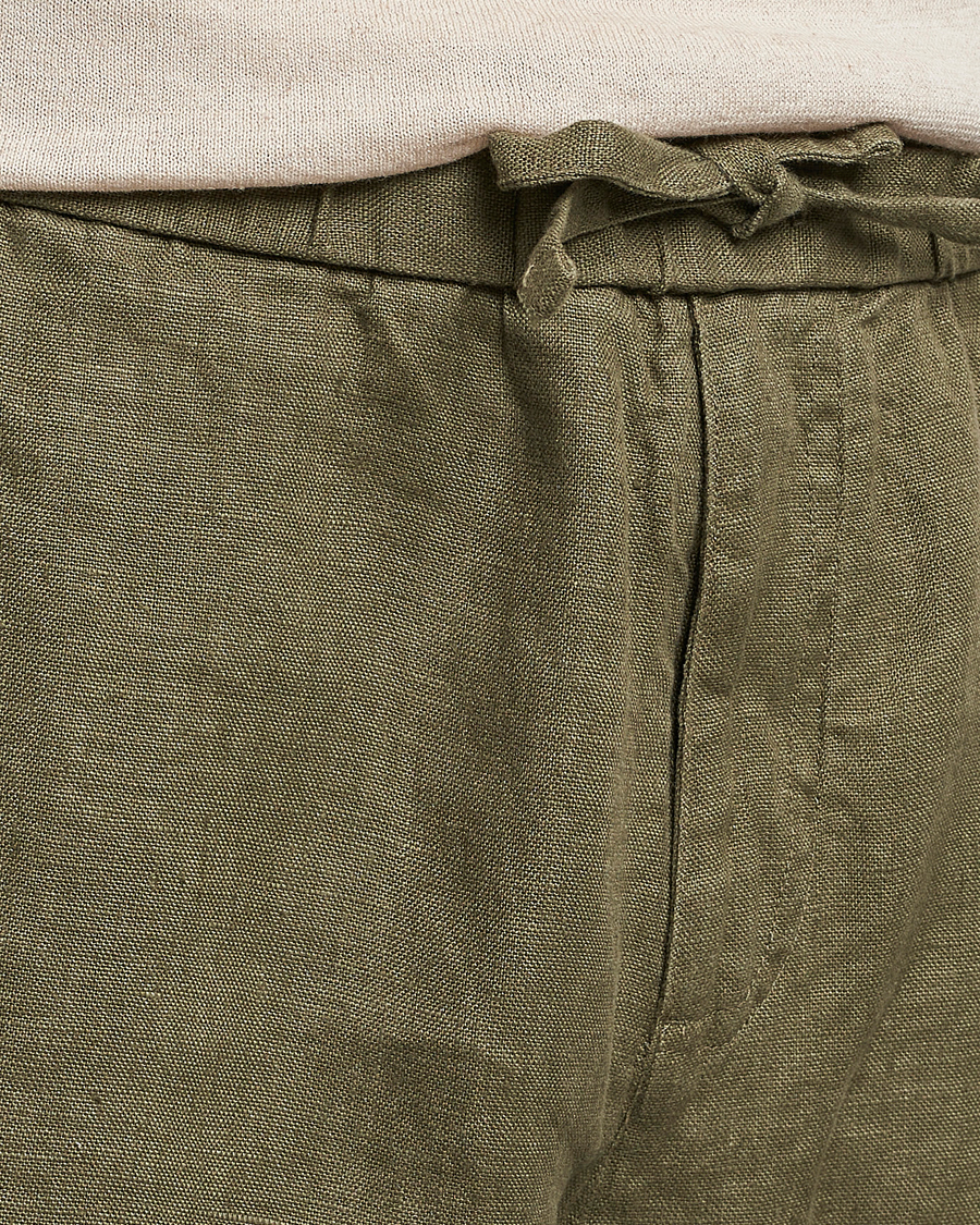 Mies | Shortsit | NN07 | Keith Drawstring Linen Shorts Army