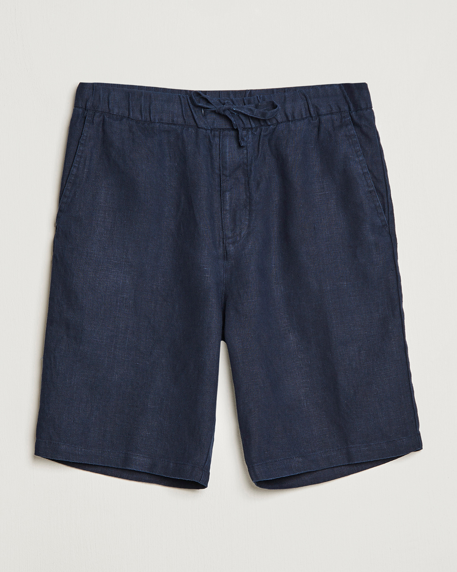 Mies | Shortsit | NN07 | Keith Drawstring Linen Shorts Navy