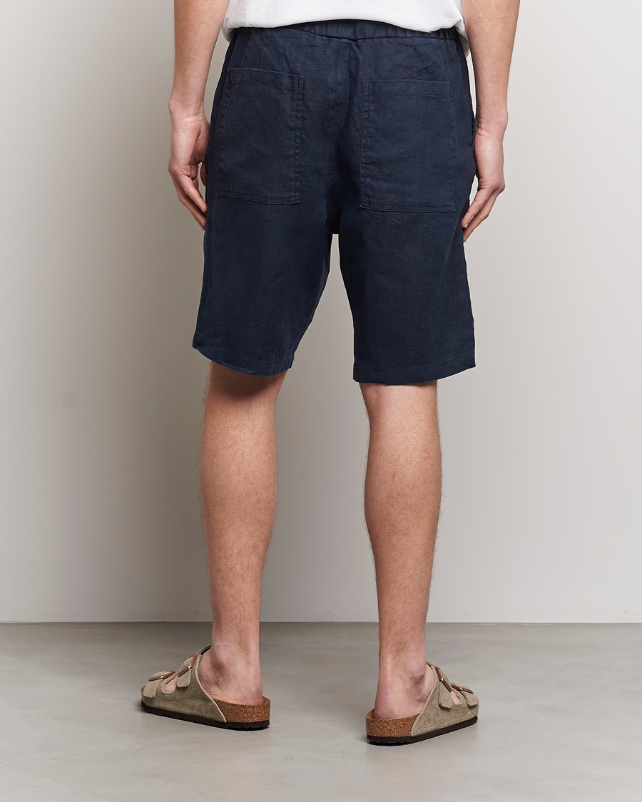 Mies | Shortsit | NN07 | Keith Drawstring Linen Shorts Navy