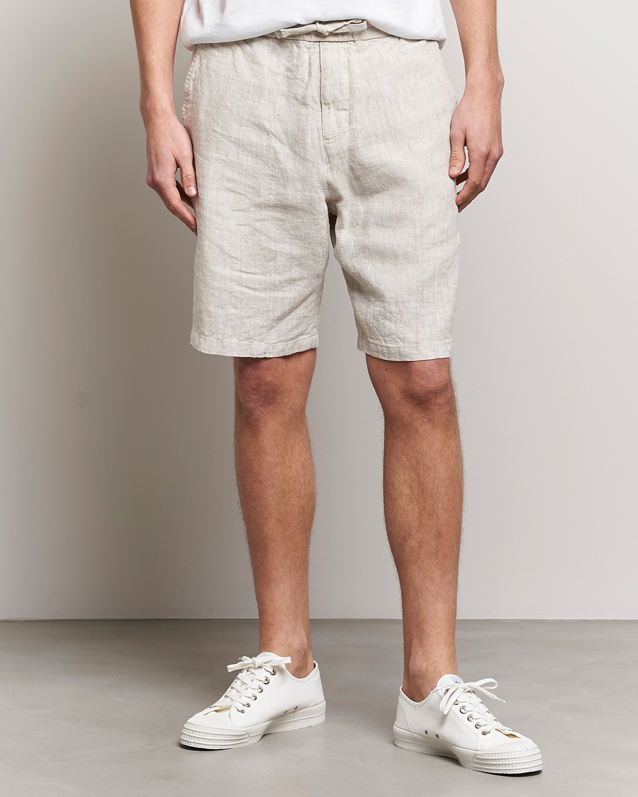 Mies |  | NN07 | Keith Drawstring Linen Shorts Oat