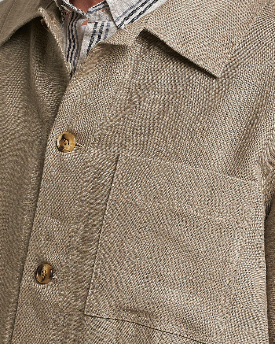 Mies | Kauluspaidat | NN07 | Olav Linen Overshirt Greige