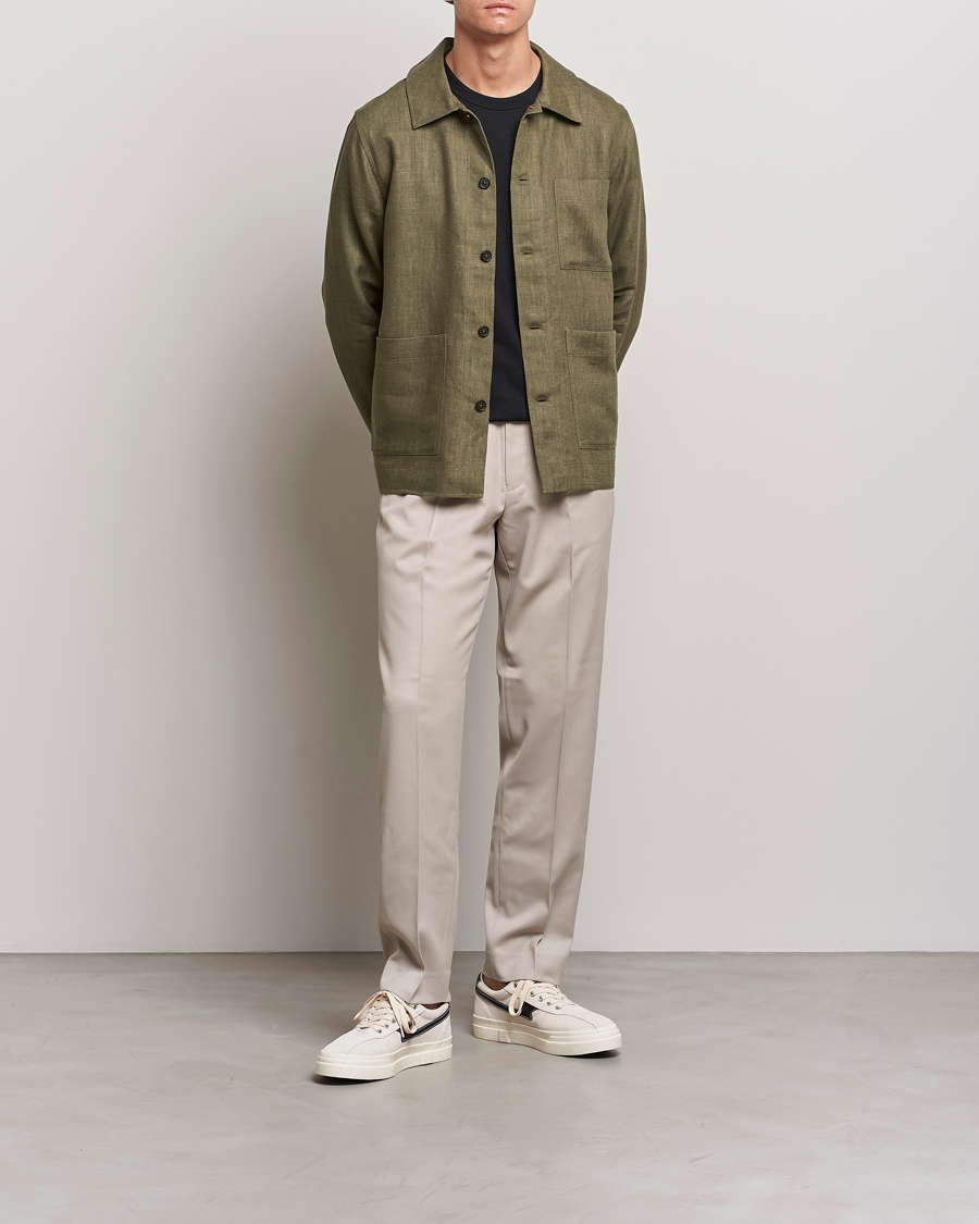 Mies | Kauluspaidat | NN07 | Olav Linen Overshirt Army