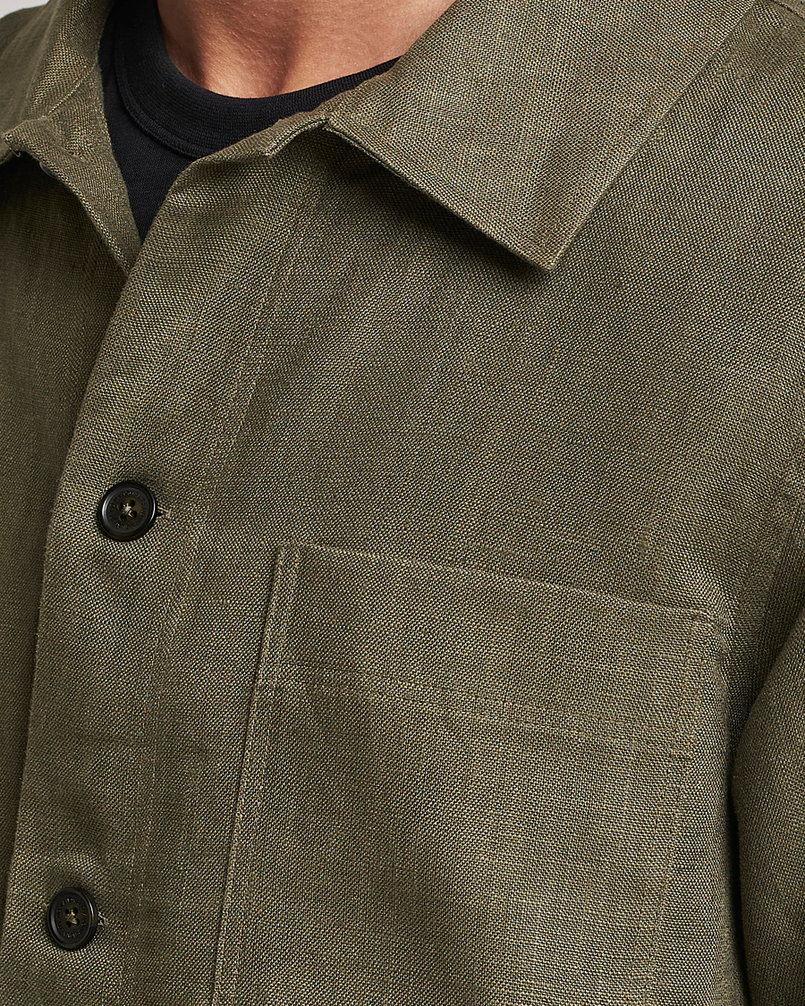 Mies | Kauluspaidat | NN07 | Olav Linen Overshirt Army